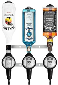 Chabrias Ltd Professional 3 Wall Bar Rail and 50ml Spirit Optics – UK-Made Government-Stamped Liquor Dispenser Rail – Heavy-Duty All-Metal Wall-Mounted Bar Optics System