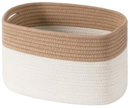 KBIBCK Cotton Rope Storage Basket, Woven Storage Basket with Handles, Toy BasketStorage, Decorative Closet Shelf WovenBasket for Bathroom, Large StorageBasket for Toys, Towels, Books, Baby Clothes