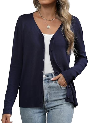 Famrrifuu Cardigan Donna con Bottone Leggero Maniche Lunghe Aperto Giacca Elegante Casual Cardigan in Maglia