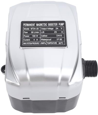 Fafeicy Pompe de Surpression à Aimant Permanent DC24V, 35l/Min, 180W, Pompe à Diaphragme Silencieuse, pour la Maison, la Cuisine, Le Jardin, Chauffe-Eau Solaire