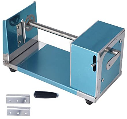 Yomiyuyr Cortador manual de patatas torcidas de acero inoxidable Cortador de patatas en espiral, máquina cortadora de manivela de acero inoxidable para uso doméstico y comercial,