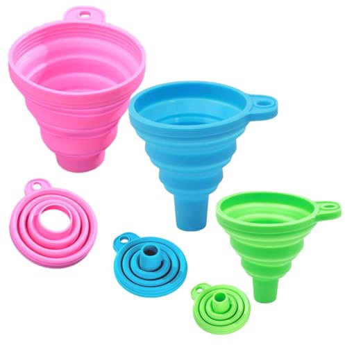 VONJUMA 6 Pcs Embudo Cocina Embudos Plegables Embudo Plegable De Silicona Embudo Cocina Gadget Embudos Para Cocina Para Transferencia De Líquido Pequeño Grande