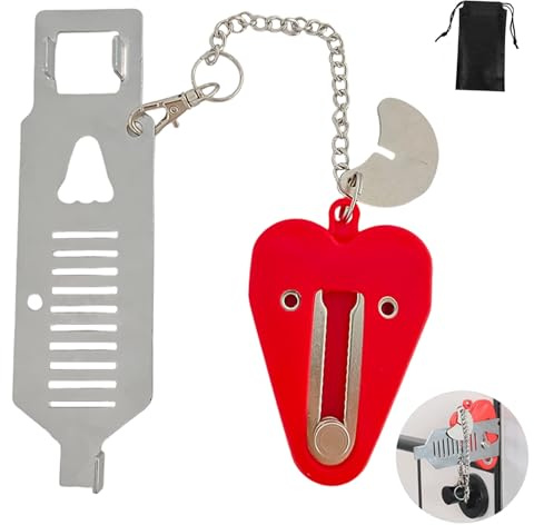 IGXX Door Lock, Portable Door Lock, Door Lock Without Drilling, Hotel Door Lock Travel Safety, for Hotels, Dormitories, Apartments, and More(Red)