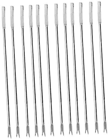 Mikinona 12 Stück Hummergabeln Krabbengabel Picks Garnelen-gabelpicks Krabbenpicks Schneckengabel Scaler Wiederverwendbar Wählen Picker Einfädler Schalentier Hummer-Picks Scharf
