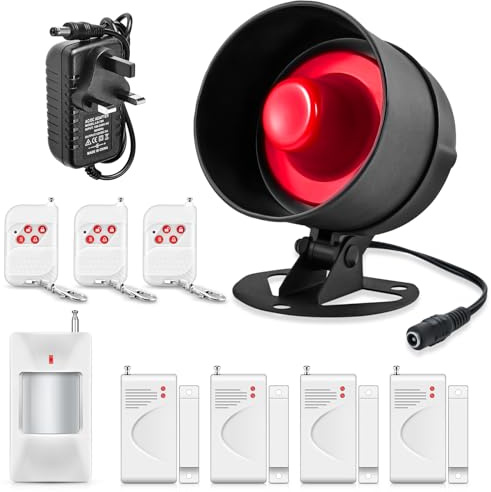 Fuers Home Security Systems Burglar Alarm System 115 dB Home Alarm Systems PIR Motion Door Alarm Sensor Garage House Alarm with Remote Shed Alarm Security System for Courtyard Home Safety 10 Piece