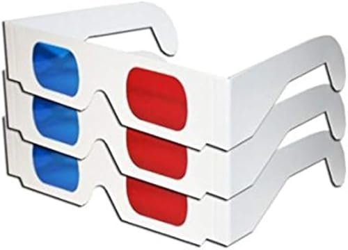 Dwang 3 Pcs Blue and Red 3D Stereo Glasses Unisex Foldable 3D Cardboard Glasses for Films, TV, Magazines and More Clever and Attractive Accessories