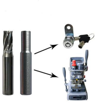 5.0mm End Milling Cutter Tubular Key Barrel Key Cutter &Tracer Compatible with Most Vertical Manual Key Machines(one Set)