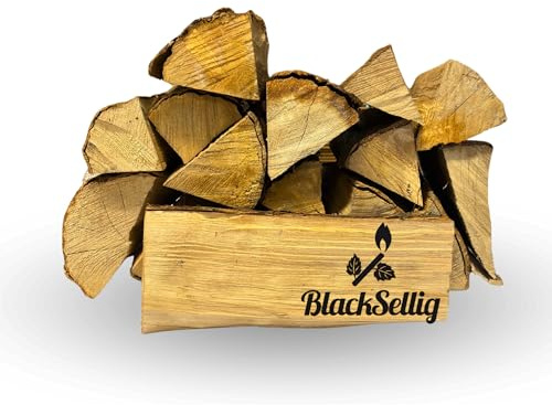 BlackSellig® Kaminholz Hainbuche 30-33 cm – Trocken & ofenfertig – Premium Brennholz aus Europa für Kamin, Ofen & Smoker (Hainbuche 120kg)