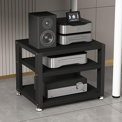 Kraftigt HiFi-stativ och ljudtornställ – 2/3/4 nivåer HiFi-skåp, halkfria fötter för stereokomponenter, snygg skivspelarkonsol för hem- och kontorsunderhållning