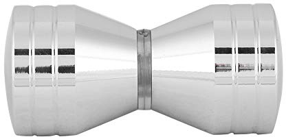 HERCHR Bouton de porte de douche en verre, 3x6 cm, bouton de poignée de traction chromé en alliage d'aluminium, portes de douche coulissantes rondes double face, poignée de traction pour (Alliage