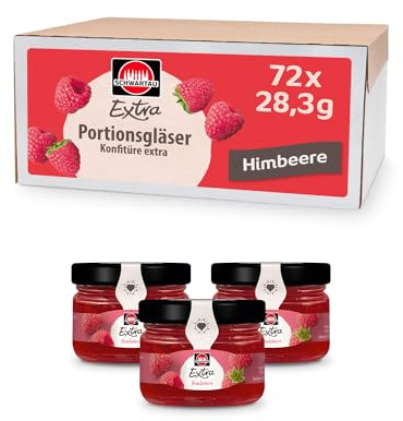 Schwartau Extra Himbeere | Marmelade im Portionsglas | 72 x 28,3 g