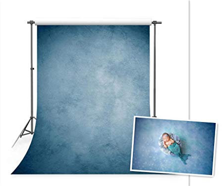 WaWbackdrop WaW 1,5 x 2,2 m tyg fotografi video bakgrund för fotostudior blå abstrakt, klassisk fotobakgrund för baby, nyfödda, barn, porträtt, husdjur, reklam fotografering