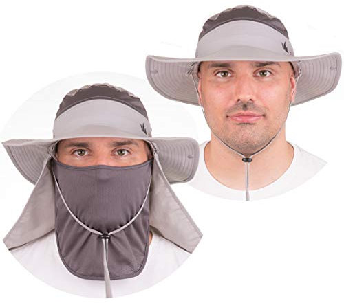 The Friendly Swede Outdoor Buschhüte 2 Stück - ideal als Sonnenhut, Safarihut, Outdoor Hut, Fischerhut, Anglerhut, Gartenhut, Campinghut für Damen, Herren und Kinder (Grau mit Nackenschutz)