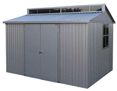 Duramax Capanno da giardino in alluminio, 10x8 m, impermeabile, per esterni, per biciclette, attrezzi e barbecue, include lucernario, fondazione, finestra sul lato e porte doppie con serratura