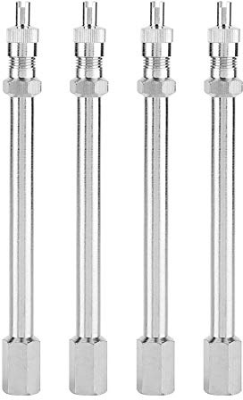 Aramox Krom däck ventilförlängning, bildäck ventil förlängning, 4 delar ventil förlängning adapter däck ventil förlängning 100 mm krom bil lastbil uppblåsbar enhet tillbehör
