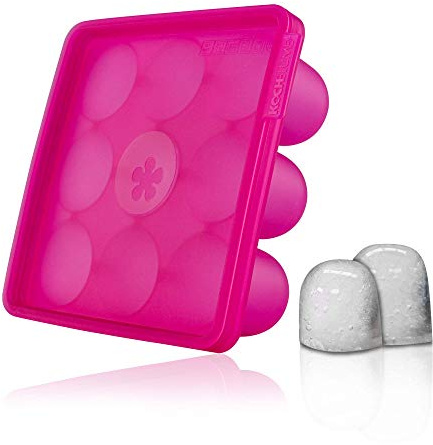 Kochblume Original Eiswürfelform | BPA-Frei, großer Silikon Eiswürfelbehälter mit Deckel und stapelbar, in der bunten Box (Pink)