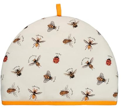 Tea Cosy Teapot Cover Warmer for Small Medium Large Tea Pot Cosies 2 cup Insulated Novelty 35x27x3 cm Large Funny Gift Birthday Christmas Kitchen Home Gift Bumble Bees Social