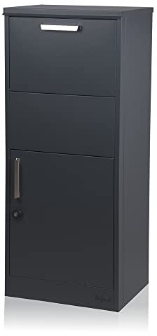 Cassetta per lettere Zelsius con scomparto per pacchi Jupiter | acciaio verniciato a polvere con elementi in acciaio inox | RAL7016 antracite | serratura antiritorno integrata