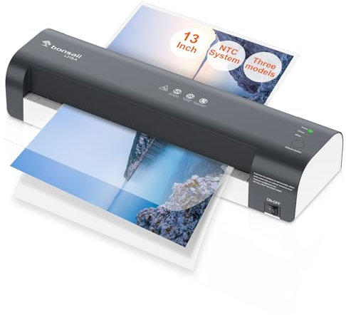 Bonsaii Laminiergerät A3, Schnelles Aufwärmen und Laminieren, 80-125 Micron, Staufest, Laminiermaschine für Schule, Büro und Heimgebrauch (L318-A)