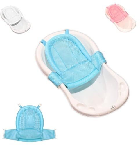 Lorelli red de baño para bebé Froggy, insertable de baño, clips de plástico, color:azul