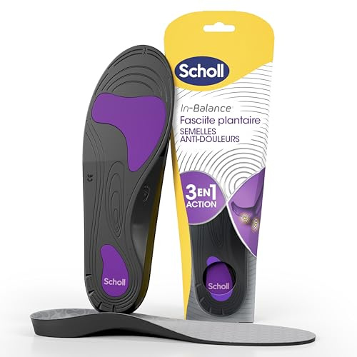 Dr. Scholl's In-Balance Semelles Orthopédiques Homme & Femme pour Fasciite Plantaire avec Soutien de la Voûte Plantaire et Soulagement des Douleurs au Talon et au Pied, Taille 40-42