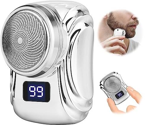 LOPHE Mini Rasierer, Tragbarer Rasierer Herren Elektrisch, Wiederaufladbar und Wasserdicht Elektrischer Rasierer Kopfrasierer, Elektrorasierer Shaver Glatzenrasierer für Zuhause, Auto, Reisen