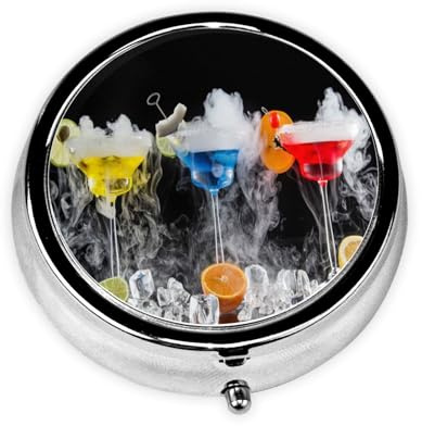 Boîte à pilules, verre Cocktail vin rond étui à pilules organisateur de médicaments boîte à pilules de voyage organisateur de pilules de voyage