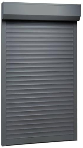 Hommdiy Rollladen Aluminium,Rollladen Gute Wärme- und Schalldämmung Rollladenpanzer Behang Rolladen Rolladenbehang Vorbaurollladen (Anthrazit-100 x 210 cm(B x H))