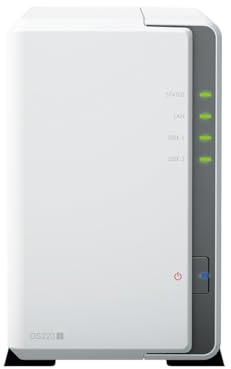 DS223j 2-Bay Diskstation NAS (Realtek RTD1619B 4-Core 1.7 GHz 1GB DDR4 Ram 1xRJ-45 1GbE LAN-Port) 12TB Bundle mit 2X 6TB Synology Plus-Serie HDDs (HAT3300-6T)