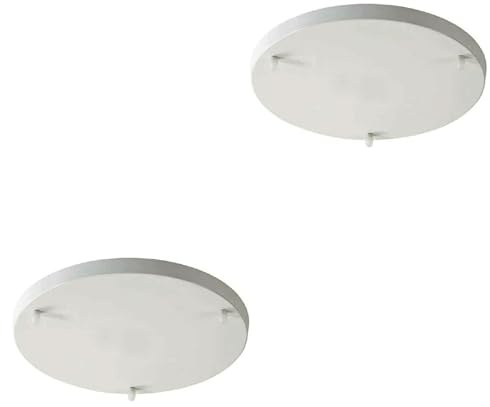 LEDSone Deckenrosette mit mehreren Steckdosen aus Messing, Mehrfach-Abhängung für Decken- oder Pendelleuchten | Industriebeleuchtung, Vintage-Dekor [Energieklasse A] (Weiß - 2er-Pack)