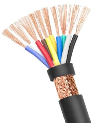 1 Meter Elektrokabel, Elektrischer Draht PVC-isoliert, Verzinntes Kupferkabel 2-10 Adrig wählbar, RVVP Kupfer 0.5mm²- 2.5mm² wählbar, Geschirmte Signale kabel(10-core x 0.5mm²)