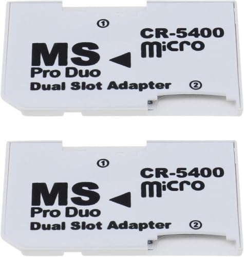 Generico Micro SD to Memory Stick Adapter Memory Card Holder for PSP Micro SD 1MB-128GB Memory Stick Pro Duo (3 PCS) Dual Slot - White