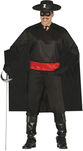 FIESTAS GUIRCA | Justiciero Kostüm für Erwachsene - Maske, Hemd, Umhang, Schärpe und Hose - Banditen- und Musketier Kostüme für Halloween, Karneval und Kostümpartys - Herren