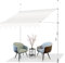 AXT SHADE Toldo Manual Retráctil Enrollable para Balcón 300cm con Altura Ajustable Manivela y Resistente a Rayos UV, Protección Solar para Exterior Terraza-Beige