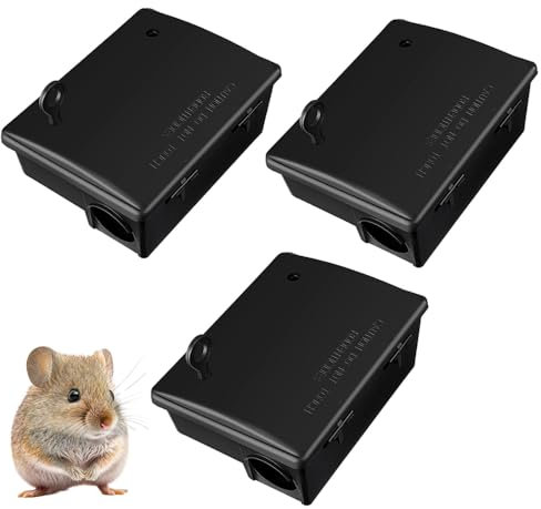 BJEBWAL Boites Appat Rat Souris, Piege a Rat et Piege a Souris Verrouillables Securises Reutilisables pour Controle Nuisibles Maison Jardin Garage (3PCS)