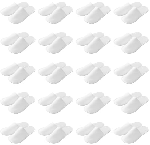 Jenngaoo 20 Paia Pantofole Hotel Usa e Getta, Pantofole da Spa Antiscivolo Pantofole Ospiti Unisex Ciabatte Hotel Ciabatte Monouso per Hotel Spa Casa Viaggi
