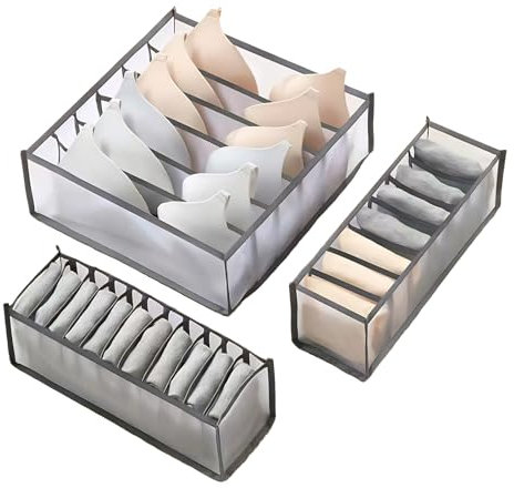 ApollOptimum Ensemble Trois Pièces boite Rangement Vetement, Rangement sous Vetement, Organisateur Tiroir, Organisateur Armoire Vetement Adapté pour Ranger Soutiens-gorge, Culottes et Sous Vêtements
