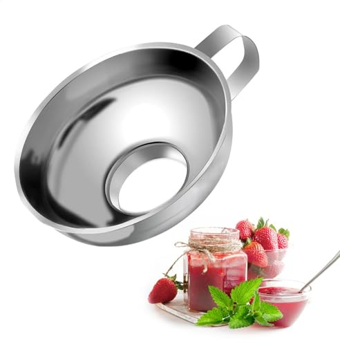 Trichter Mit Breiter Öffnung, Trichter Edelstahl Groß Marmeladentrichter, Marmeladentrichter Edelstahl Trichter, Küchentrichter Aus Mit Griff, für Marmelade Flüssigkeit Öl Pilvern Bohnen