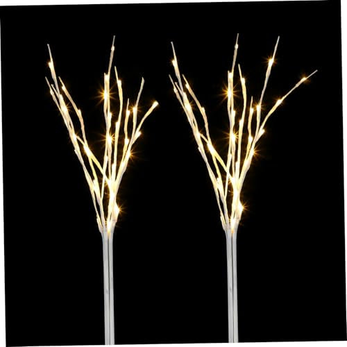 Cabilock 2 Stück Led Birkenzweige Aus Kunststoff Warmweißes Nachtlicht Für Innen Stimmungsvolle Deko Für Hochzeit Geburtstag Weihnachten