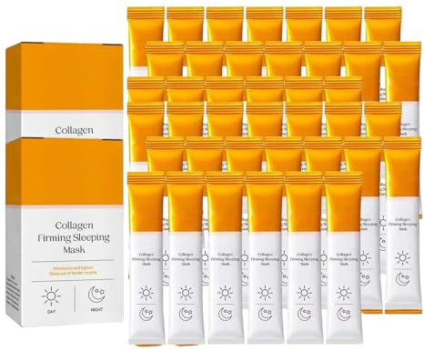 Uppstramande collagemask för ansiktet, fuktgivande anti-åldrande ansiktsmasker, kollage sovmask, tvättbar sömnmask, stramande anti-aging fuktmask (2 st)