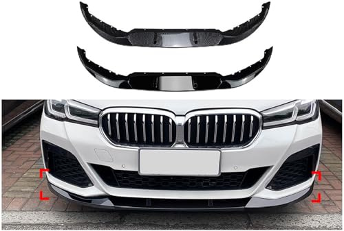 WCSMHYW Auto Frontlippe Frontspoiler für BMW 5 Series G30 G31 525i 530i 2021+, Car Frontlippe Splitter Wing Frontstoßstangenlippe Auto Zubehör,Piano Black