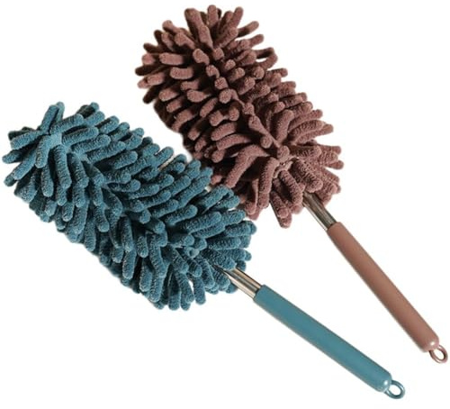 Bemvp Petite Brosse À Dépoussiérer, 2 Pièces, Brosse À Main, Plumeau Extensible, Outil De Dépoussiérage en Microfibre pour Maison, Le Bureau Voiture