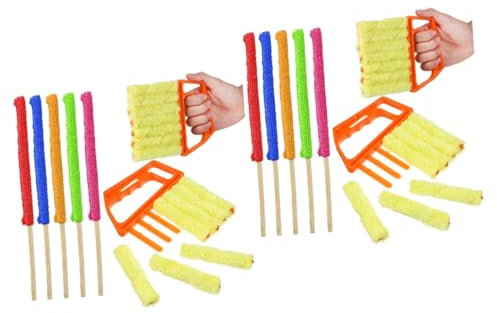VILLFUL 2 Sets Blind Duster Tool Fensterreiniger Werkzeug Duster Sticks Spaltgriff Reinigungsbürste Set
