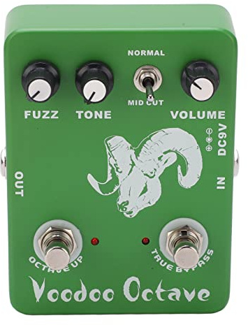 Voodoo Octave Fuzz Effect Pedal True Bypass Single E -Gitarren -Accessoire Green Metal