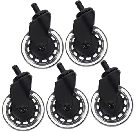 5pcs Heavy Duty Furniture Wheels Universal Carpet Protection Desk Chair Casters Black Iron Computer Chair Wheel