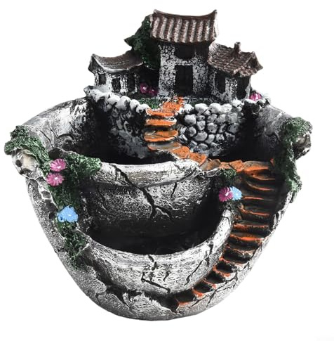 Creative 17 5 x 17 x 16 cm Vaso da fiori da giardino con design multi stanza per piantare deliziosi giardini in miniatura (argento)