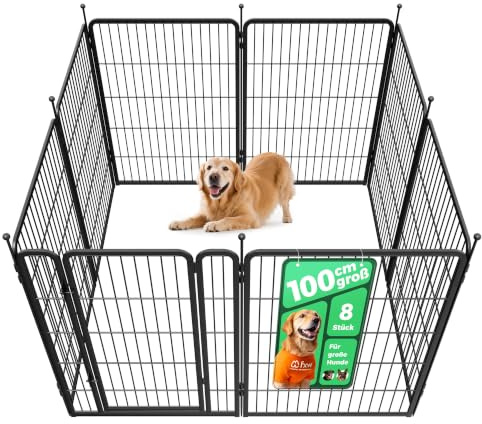 FXW Aster Welpenauslauf für Garten & Camping, 100 cm, 8-teilig | Einfacher Aufbau, Robuste Ausführung, Flexible Formen, Für mittelgroße und große Hunde, Patentiert