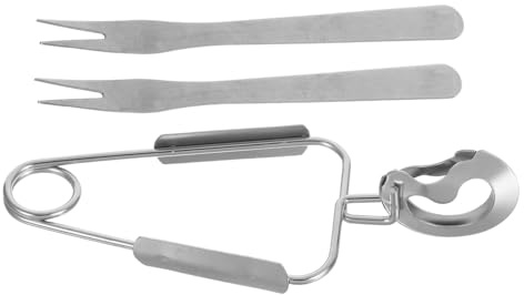 TOYANDONA Pince À Escargots Et Fourchette Escargot En Acier Inoxydable Avec Poignée Ergonomique Ensemble Léger Portable Pour Cuisine Restaurant Barbecue