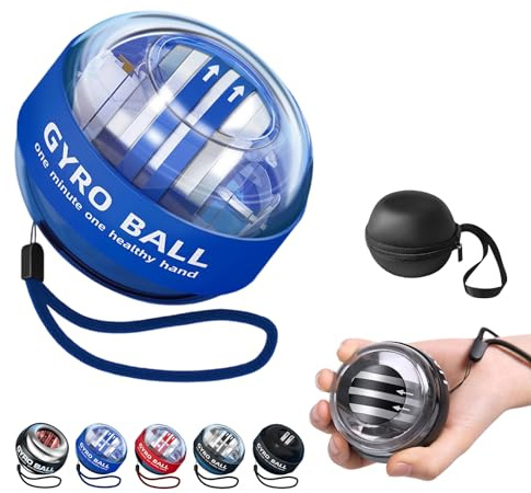 2026 Gyroscopic Wrist Ball Exerciser with LED Lights, Auto-Start Hand Grip Strength Trainer,Adjustable Resistance Forearm Exerciser for Therapy Fitness (Blue (No Light))