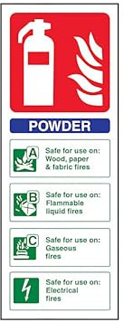 The Workplace Depot Powder Fire Extinguisher Sign – 280 x 100 mm Portrait, 1mm Rigid PVC or Self-Adhesive Vinyl Fire Point Sign for Offices, Warehouses and Workshops (Vinyl (Self Adhesive))